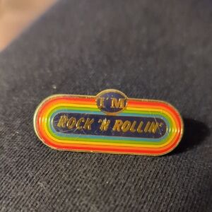 Vintage I'm Rock 'N Rollin' Lapel Rainbow Pin